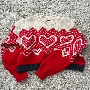 free people knitted cropped sweater sz XS